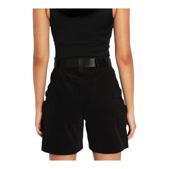 BlackMilk Belted High Rise Corduroy Cargo Shorts in Black Utility Y2K Women's 8 - Picture 4 of 9